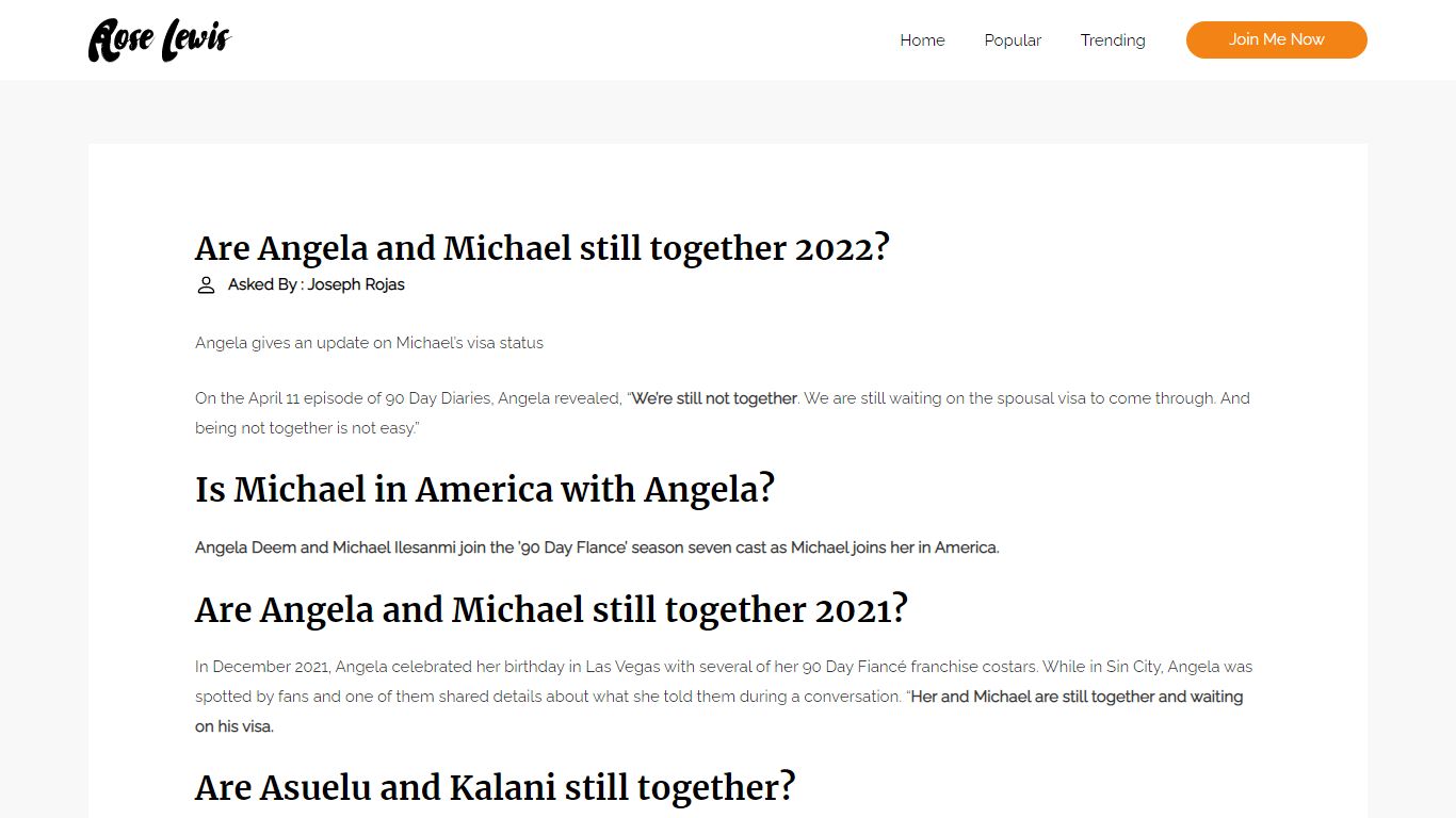 Are Angela and Michael still together 2022? - Daily Justnow